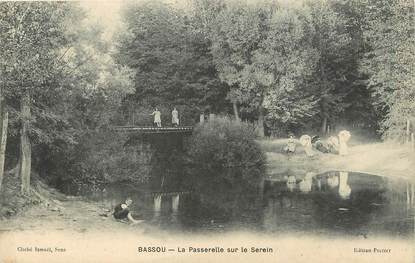 / CPA FRANCE 89 "Bassou, la passerelle sur le serein"