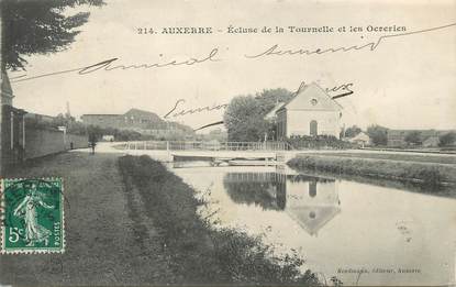 / CPA FRANCE 89 "Auxerre, écluse de la Tournelle et les Ocreries"