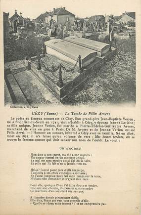 / CPA FRANCE 89 "Cézy, la tombe de Félix Arvers" / POETE