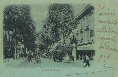 CPA FRANCE 06 "Nice, avenue de la gare" / Collection Bleu à la lune