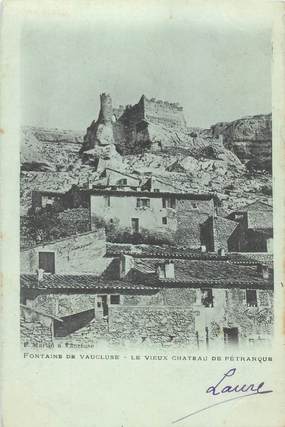 CPA FRANCE 84 "Fontaine de Vaucluse, le vieux chateau de Pétrarque" / Collection Bleu à la lune