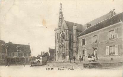 CPA FRANCE 60 "Baron, Eglise et Poste"