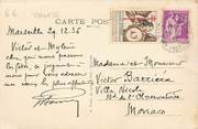 Marcophilie (Lettre Et Cartes) MARCOPHILIE VIGNETTE sur CPA FRANCE 13 "Marseille"
