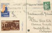 Marcophilie (Lettre Et Cartes) MARCOPHILIE VIGNETTE sur CPA FRANCE 65 "Lourdes"