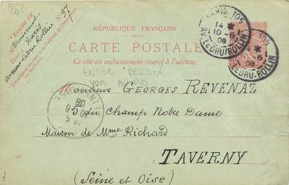 MARCOPHILIE ENTIER POSTAL FRANCE sur CPA FANTAISIE CARTE DESSINEE