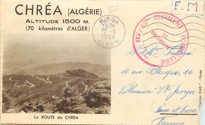 MARCOPHILIE GUERRE D'ALGERIE sur Carte lettre