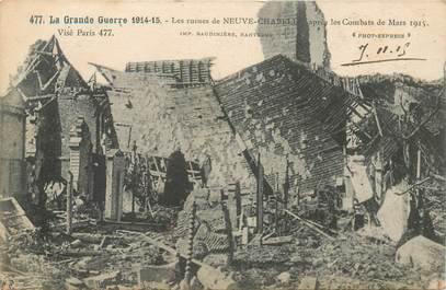 CPA FRANCE 62 "Neuve Chapelle, les ruines"