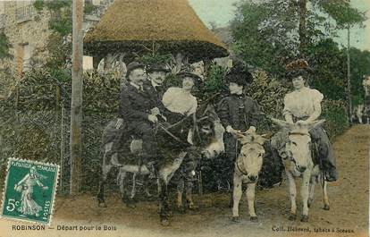 / CPA FRANCE 92 "Robinson, départ pour le bois" / ÂNE