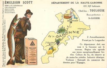 / CPA FRANCE 31 "Département de la haute Garonne" / CARTE GEOGRAPHIQUE