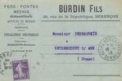 25 Doub / CPA FRANCE 25 "Besançon, Burdin fils" / QUINCAILLERIE / CARTE PUBLICITAIRE