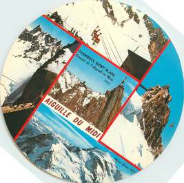 CPSM FRANCE 74 "Chamonix Mont Blanc, Aiguille du Midi " / FORMAT SPECIAL en cercle