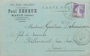 02 Aisne / CPA FRANCE 02 "Marle, Paul Deneux" / QUINCAILLERIE / CARTE PUBLICITAIRE