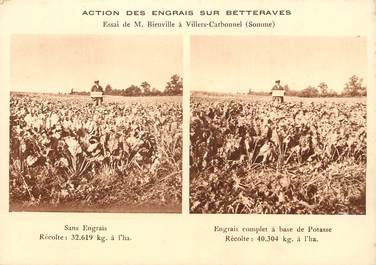 / CPA FRANCE 80 "Villers Carbonnel, action des engrais sur betteraves"