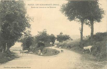 CPA FRANCE 69 "Poule, Les Echarmeaux, Route de Lamure et de Belmont"
