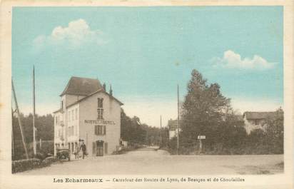 CPA FRANCE 69 "Poule Les Echarmeaux, carrefour des Routes de Lyon, de Beaujeu et de Choufailles"