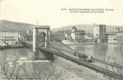 CPA FRANCE 69 "Sainte Colombe lès Vienne, le pont suspendu"