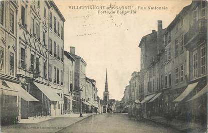 CPA FRANCE 69 "Villefranche sur Saône, Rue Nationale, Porte de Belleville"