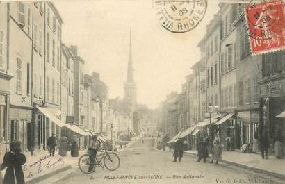 CPA FRANCE 69 "Villefranche sur Saône, rue Nationale"