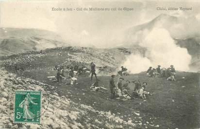 CPA FRANCE 06 "Ecole à Feu, Col de Mulines" / Chasseurs alpins