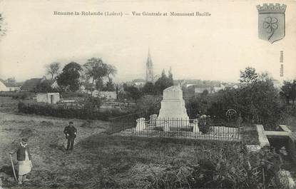 / CPA FRANCE 45 "Beaune la Rolande, vue générale et monument Bazille"