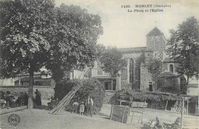 / CPA FRANCE 43 "Monlet, la place et l'église"