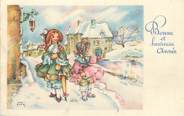 Illustrateur / CPA ILLUSTRATEUR ANDRÉ LUCE "Deux fillettes se promenant sur la neige"