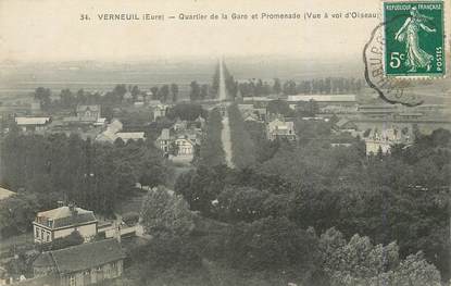 / CPA FRANCE 27 "Verneuil, quartier de la gare et promenade"