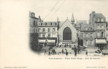 / CPA FRANCE 27 "Pont Audemer, place Victor Hugo, jour de marché"