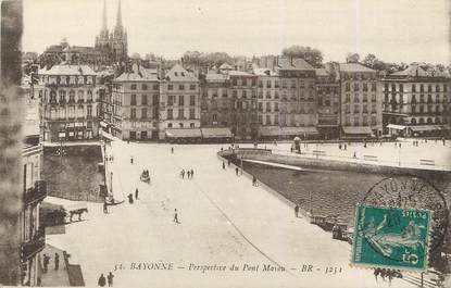 / CPA FRANCE 64 "Bayonne, perspective du Pont Mayou"