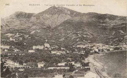 / CPA FRANCE 06 "Menton, vue sur le quartier Carnolès et les montagnes"