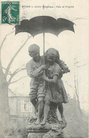 / CPA FRANCE 08 "Sedan, jardin botanique, Paul et Virginie"