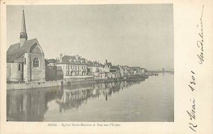 / CPA FRANCE 89 "Sens, église Saint Maurice et vue sur l'Yonne"