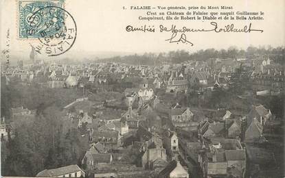 / CPA FRANCE 14 "Falaise, vue générale prise du Mont Mirat"