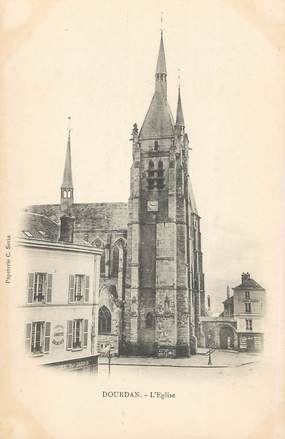 / CPA FRANCE 91 "Dourdan, l'église"