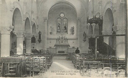 / CPA FRANCE 36 "Neuvy Pailloux, intérieur de l"église"