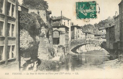 / CPA FRANCE 38 " Vienne, le pont Saint Martin ou vieux pont"