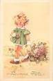 Illustrateur CPA ILLUSTRATEUR ANDRE LUCE "Petite fille et son chariot de fleurs"
