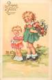 Illustrateur CPA ILLUSTRATEUR ANDRE LUCE "Petite filles et le bouquet de fleurs"