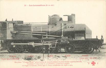 CPA CHEMIN DE FER / TRAIN / LOCOMOTIVE  "PLM, Machine coupe vent pour trains de marchandises"