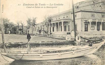CPA TUNISIE "La Goulette, canal et palais de la Municipalité"
