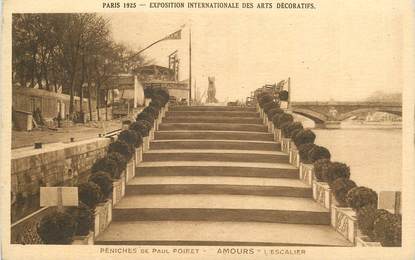 CPA BATEAU / PÉNICHE "Péniche de Paul POIRET, l'Escalier"