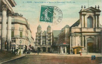 CPA FRANCE 21 "Dijon, Eglise Saint Michel et bourse du Commerce"