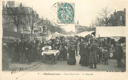 CPA FRANCE 36 "chateauroux, Place Gambetta, le Marché"