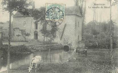 CPA FRANCE 53 "Montsurs, le moulin de Méral" / CACHET AMBULANT