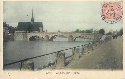 CPA FRANCE 89 "Sens, le pont sur l'Yonne"