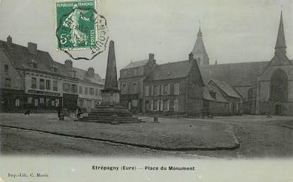 CPA FRANCE 27 "Etrépagny, place du monument"