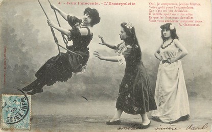 / CPA BERGERET "Jeux innocents, l'escarpolette"