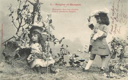 / CPA BERGERET "Bergère et Marquis" / ENFANT