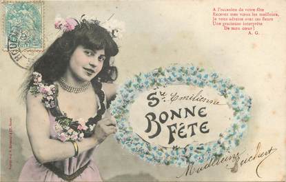 / CPA BERGERET "Sainte Emilienne, bonne fête"