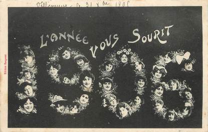 / CPA BERGERET "L'année vous sourit 1906"